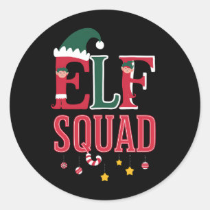 Elf Family Christmas Matching Pyjamas Elf Squad  Classic Round Sticker