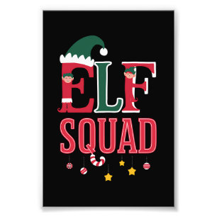 Elf Family Christmas Matching Pyjamas Elf Squad  Photo Print