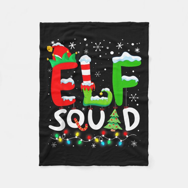 Elf Family Christmas Matching Pyjamas Funny Xmas E Fleece Blanket (Front)