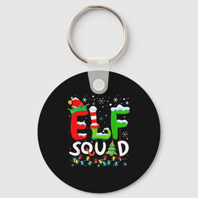 Elf Family Christmas Matching Pyjamas Funny Xmas E Key Ring (Front)
