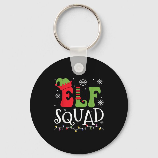 Elf Family Christmas Matching Pyjamas Funny Xmas E Key Ring (Front)