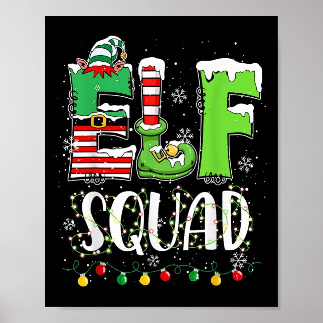 Elf Family Christmas Matching Pyjamas Funny Xmas E Poster (Front)
