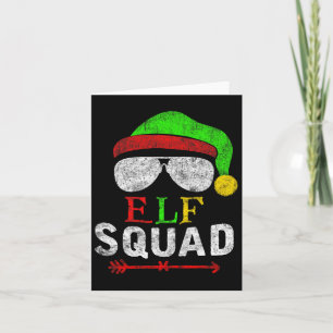 Elf Family Christmas Matching Pyjamas Xmas Elf Squ Card