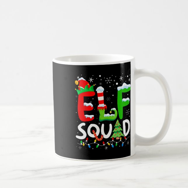 Elf Family Christmas Matching Pyjamas Xmas Elf Squ Coffee Mug (Right)