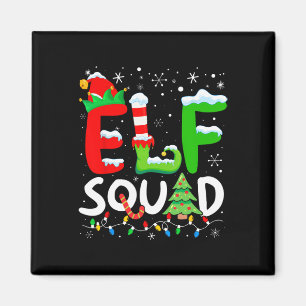 Elf Family Christmas Matching Pyjamas Xmas Elf Squ Magnet