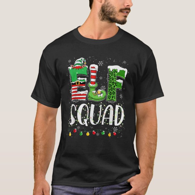 Elf Family Christmas Matching Pyjamas Xmas Elf Squ T-Shirt (Front)