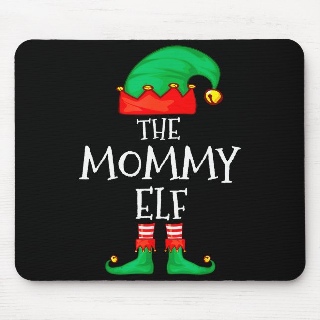 Elf Family Christmas Mommy Mom Mother Mama Elf Swe Mouse Pad (Front)