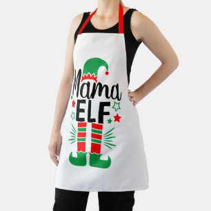 Elf Family Fun   Red and Green Mama Elf Apron