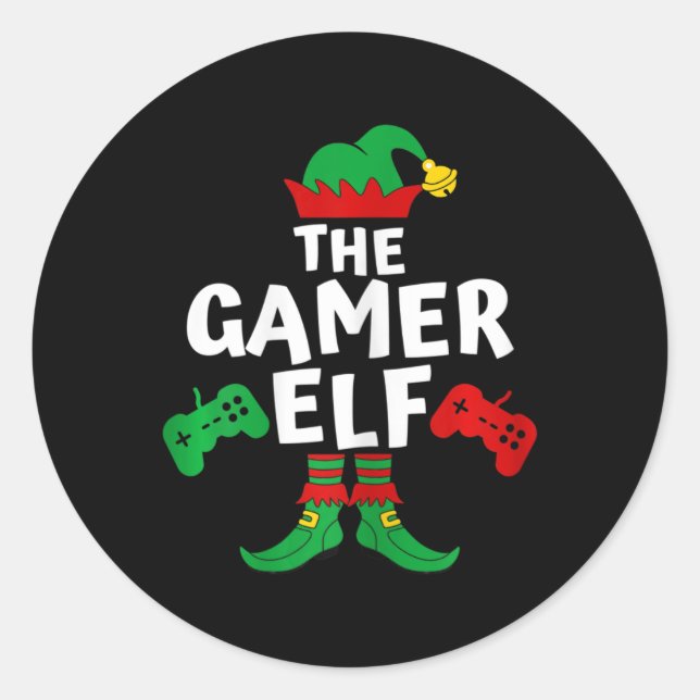 Elf Family Matching Shirts Christmas Gifts Video G Classic Round Sticker (Front)