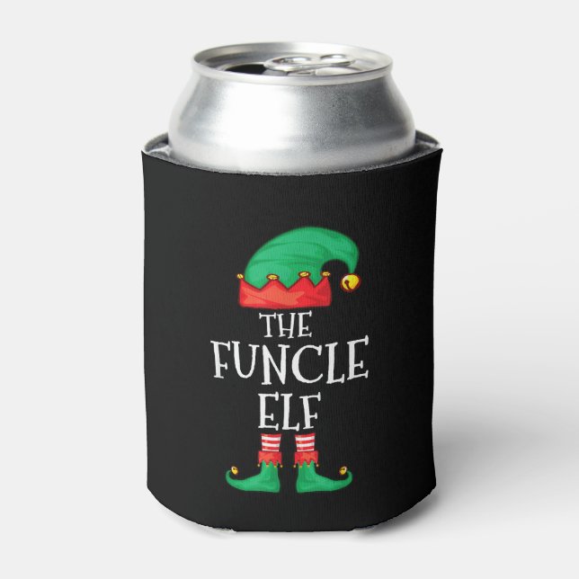 Elf Family Uncle Christmas The Funcle Elf Can Cooler (Can Front)