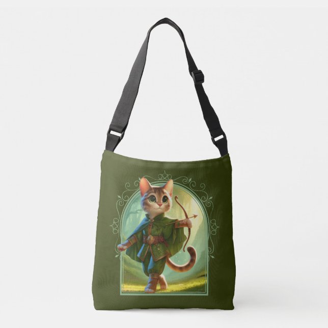Elf Feline Fantasy Adventure Crossbody Bag (Front)