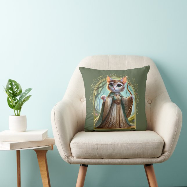 Elf Feline Fantasy Adventure Cushion (Chair)