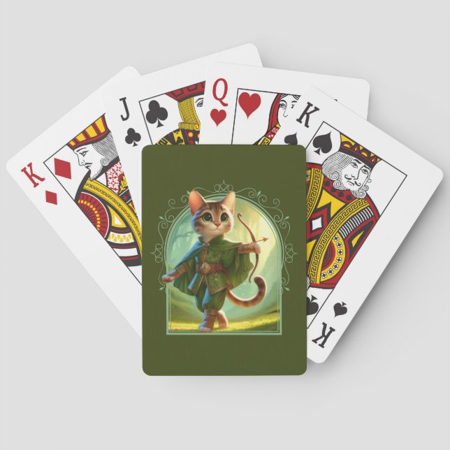 Elf Feline Fantasy Adventure Playing Cards (Back)