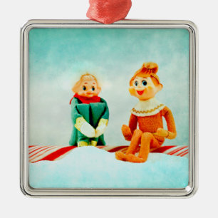 Elf First Date Metal Tree Decoration