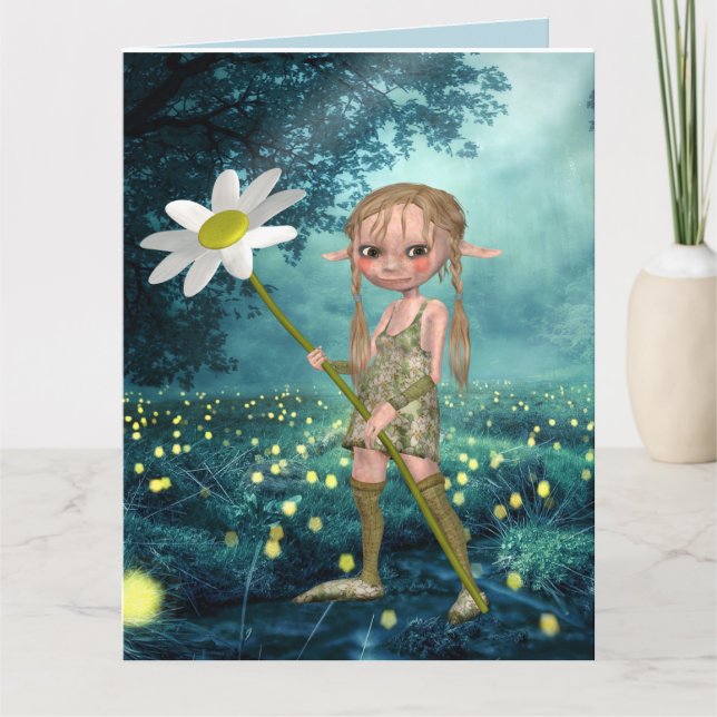 ELF GIRL FIREFLIES FOREST BIRTHDAY Greeting Card (Front)