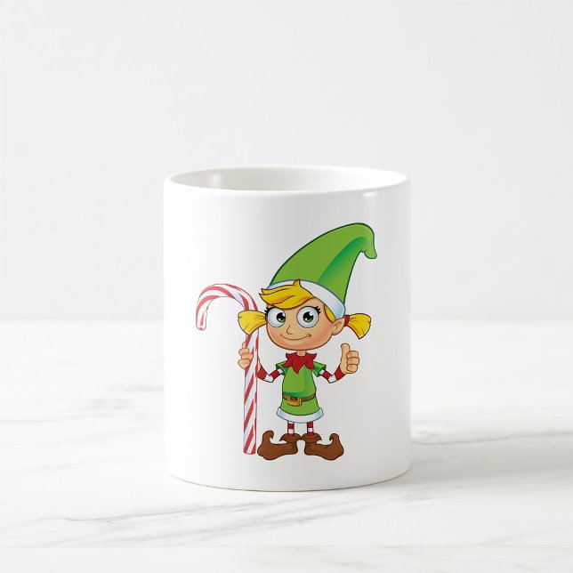 Elf Girl With Candy Cane Coffee Mug (Creator Uploaded)