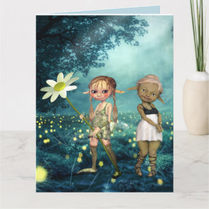 ELF GIRLS BESTIES BFF BIRTHDAY Greeting Cards