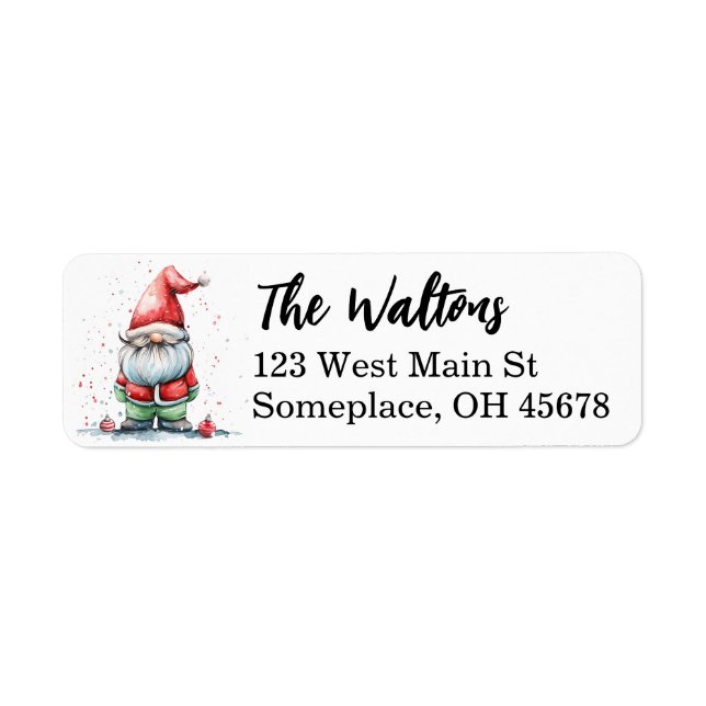 Elf Gnome Christmas Return Address Label (Front)