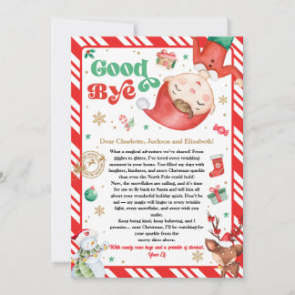 Elf Goodbye Letter Goodbye from Elf Christmas Invitation