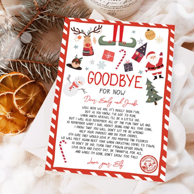  Elf Goodbye Letter Goodbye from Elf Christmas Invitation (Creator Uploaded)