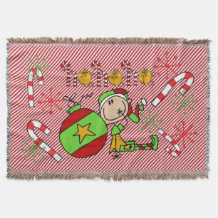 Elf Ho Ho Holiday Throw Blanket