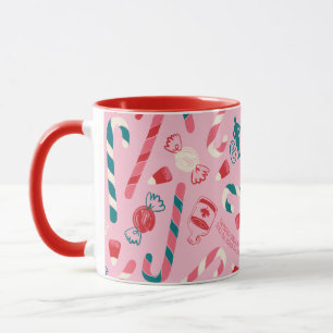 Elf Holiday Candy Pattern Mug