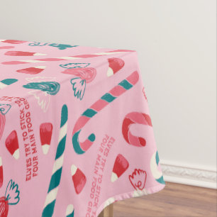 Elf Holiday Candy Pattern Tablecloth