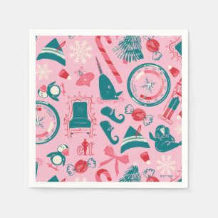 Elf Holiday Framed Icon Pattern Napkin