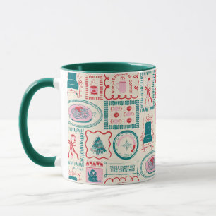 Elf Holiday Icon Pattern Mug