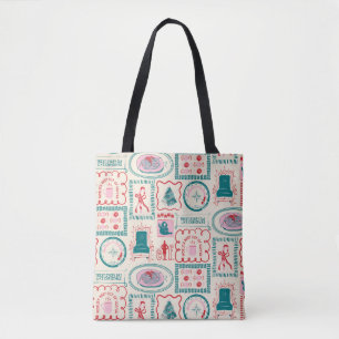 Elf Holiday Icon Pattern Tote Bag