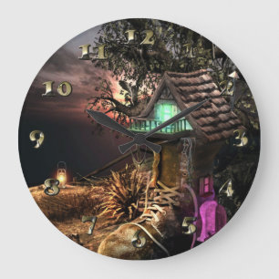 Elf House Large Clock