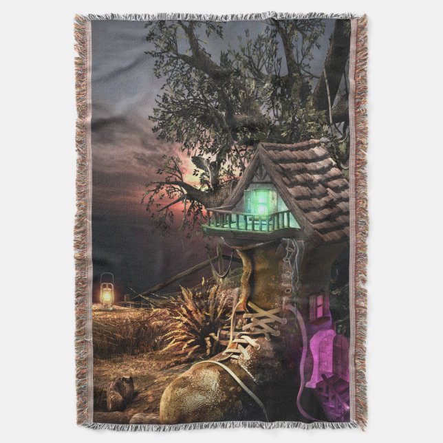 Elf House Throw Blanket (Front Vertical)