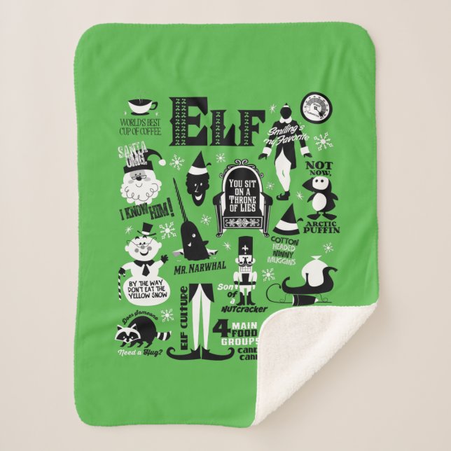 Elf Icons and Movie Quotes Sherpa Blanket (Front)