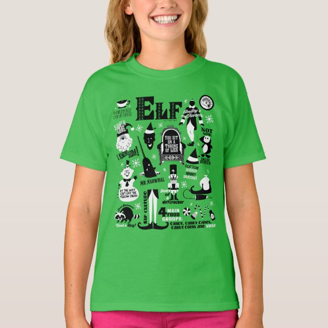 Elf Icons and Movie Quotes T-Shirt (Front)