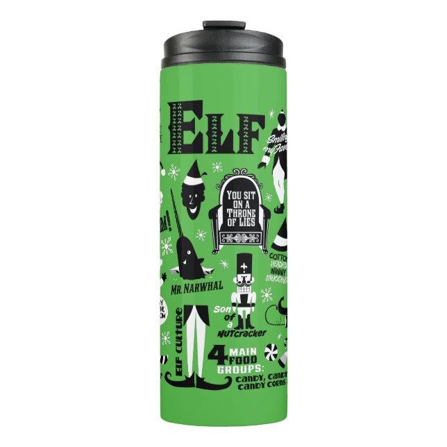 Elf Icons and Movie Quotes Thermal Tumbler (Front)