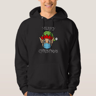 Elf In Mask Merry Christmas Xmas Hoodie