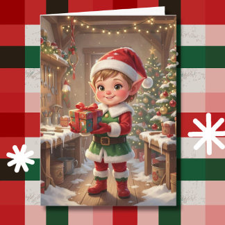 Elf in Santa's Workshop | Personalised Christmas Card