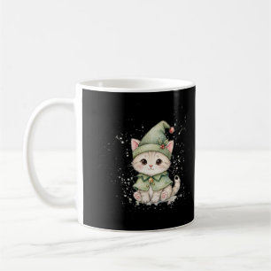 Elf Kitten Christmas Pointy Hat Coffee Mug