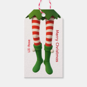 Elf Legs Christmas Gift Tags   North Pole Holiday 