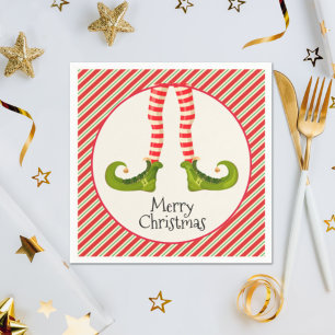Elf Legs Christmas Holiday Party Napkin