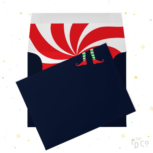 Elf Legs, Red Shoes, Candy Cane Swirl, Dark Blue Envelope (Creator Uploaded)