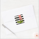 Elf Legs Small Square Sticker<br><div class="desc">Elf legs in striped tights and green boots on black and white stripes and gold dots,  these SMALL 1/2" Christmas stickers include your personal greeting or leave that personalisation blank. You can also select 3" stickers. MATCHING items in our store.</div>