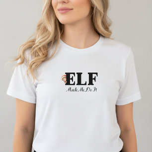 Elf Made Me Do It Christmas T-Shirt Tri-Blend Shirt
