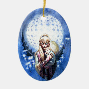 Elf Madonna Ceramic Tree Decoration