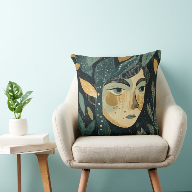 Elf Maiden Lino Print  Cushion (Chair)