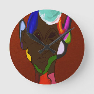 Elf Map Art  Round Clock