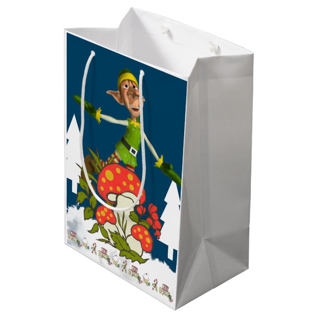 Elf Merry Christmas Gift Bags (Back Angled)
