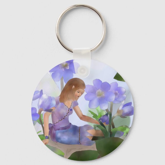 Elf mit Leberblümchen Key Ring (Front)