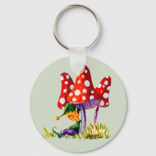 ELF & MUSHROOMS by SHARON SHARPE Key Ring
