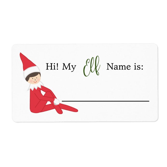 Elf Name Writeable Name Tag (Front)